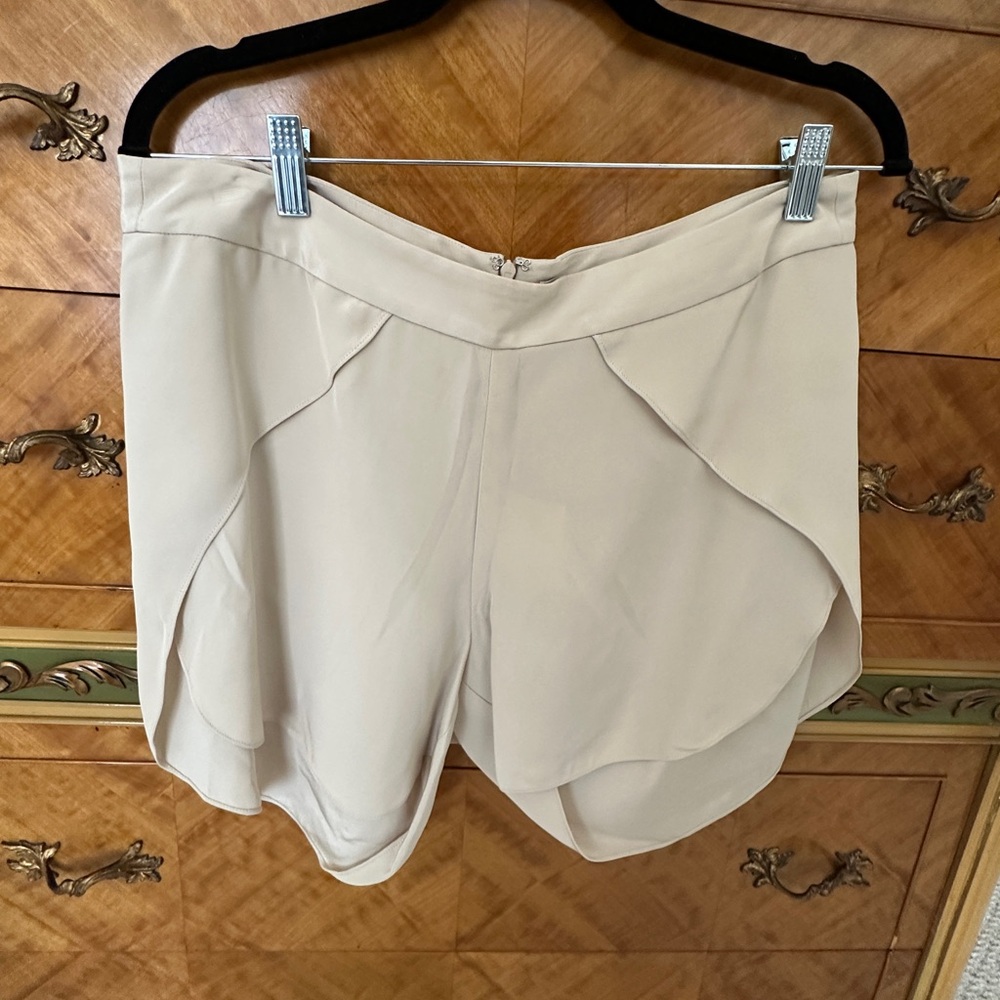 Toteme Silk Shorts Cream Draped Minimalist Luxury Designer Size L
